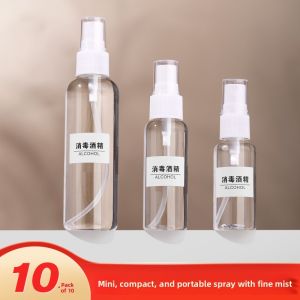 Portable Transparent Fine Mist Disinfection Spray Bottle Travel Size Cosmetic Alcohol Spray Bottle Empty Container for Personal Care