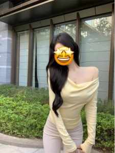 Korean Style Long Sleeve Short T-Shirt Womens Yellow Bell Collar Trendy Design Spicy Girl Versatile Top for Autumn Winter