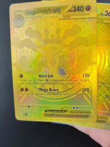 Keeppley | 7Pcs PTCG English Pokemon Collection Cards Mega Lucario Gardevoir Lillies Mischirf EX Classic Game Anime Cards Gift Toys
