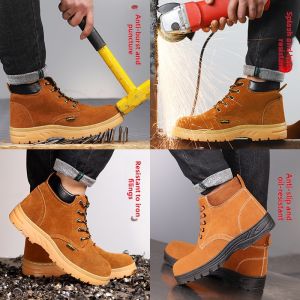 High-top Anti-crush Anti-puncture Breathable Lightweight Anti-slip Safety Shoes