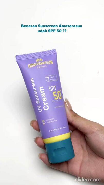 AMATERASUN UV Sunscreen Cream (Ungu) SPF 50+ PA++++ / Certified In Vivo ...