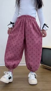 กางเกงวอร์มเด็ก กางเกงสแล็คผ้าลูกฟูก กางเกงเด็ก กางเกงวอร์ม กางเกงฮาเร็มหลวมผู้ชายและเด็กหญิงในฤดูใบไม้ร่วง