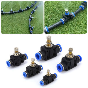 SA4/6/8/10 Pneumatic Airflow Regulator 4-12mm Od-Hose Tube Gas Flows Adjust Valves Airs Speed Controller Fitting For Sprayers