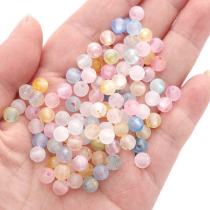 6/8mm 10 gam/túi Acrylic Dot Vàng Bead hạt cườm tròn cho vòng tay thủ công vòng cổ bông tai Keychain Tự Làm Thủ Công Phụ kiện làm đồ trang sức