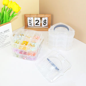 Multipurpose Compartments Storage Box Clear Plastic DIY Craft Box Desktop Organizer Portable Tiny Jewelry Bead Organizer Box