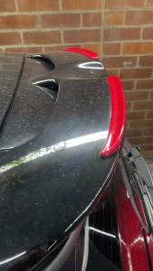 For 2014-up MINI COOPER F55 F56 S / JCW Sport Red/Carbon Fiber Rear Wing Trim Spoiler Extension Lip Fins Auto Accessories