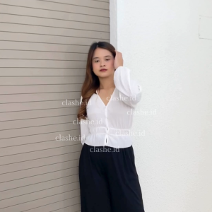 Xaviera Layered Tanktop Rib Knit Kancing Depan - Elegant OOTD by Clashe