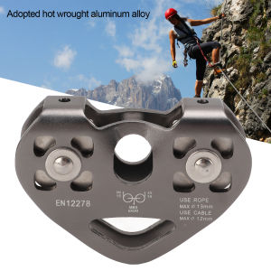Zipline Pulley Climbing Pulley Zipline Swivel Pulley Rock Climbing Aluminum with Tandem Speed Double Trolley for Mountaineering