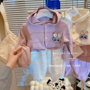 3D Rabbit Design Kids Hooded Cardigan