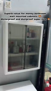 Bathroom Storage Box Simple Wall Mounted Skincare Products Storage Box  Wall-Mounted Cosmetic Bathroom Organizer Cabinet