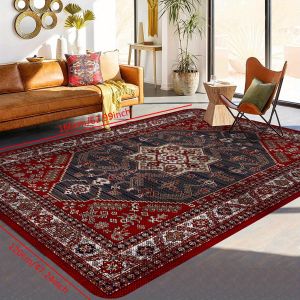 VIKAMA Bohemian Retro Carpet Anti-slip and Noise-reducing Area Rug for Living Room and Bedroom Home Decor Floor Mat