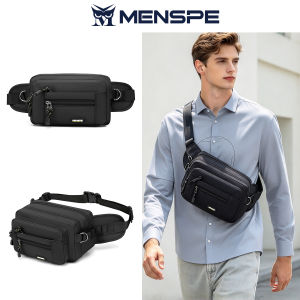 MENSPE Men Waist Bag Chest Bag Fashion Cross Body Bag Waterproof Bag Multi Layer Large Capacity Leisure Bag Street Bag Casual Bag Lightweight Messenger Bag Travel Bag Sports Bag