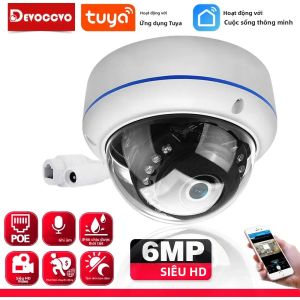 Camera An Ninh Dạng Vòm IP POE 6MP Smart Life Chất Liệu Kim Loại Sử Dụng Trong Nhà/ngoài Trời Giám Sát Trần Nhà Có Chức Năng Ghi Âm CCTV