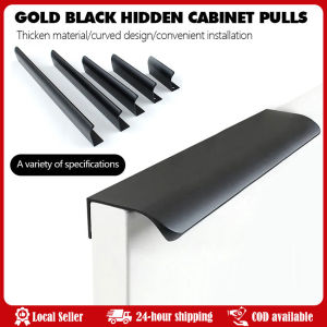 80-1200MMCabinet Door Invisible Handle Long Wardrobe Door Simple Gold Cabinet Drawer Edge Sealing Extremely Simple Long Handle Cabinet Edge Finger Pull Kitchen Concealed Drawer Pulls Aluminum Alloy Hidden Door HandleArc Furniture Handles