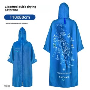 Frenzel Flange Left Whale Shark Diving Point Quick-Drying Changing Bathrobe Mens and Womens Beach Swimming Absorbent Towel Cloak