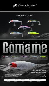 Lure Kingdom - Umpan Minnow Sinking Gomame 12Gram - 9cm Vmc Hook Anti Karat 3D Action