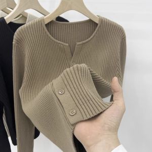 Stylish Elegant French Design Knitted Round Neck Sweater