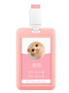 Transparent Work ID Card Holder Lanyard School Campus Visit Protection Case Badge Holder for Employee Student Pickup Lunch Card