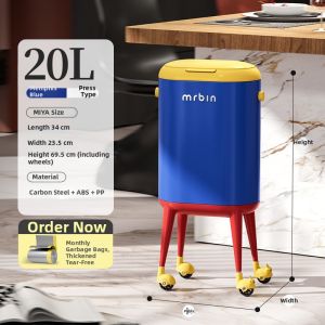 MR.Bin | Home Use Large Capacity Pedestal Cartoon Trash Can With Wheels