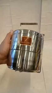 Yoshikawa Stainless Steel Rantang Food Carrier 2 Susun 3 Liter Double Wall Ompreng Keren FT3110