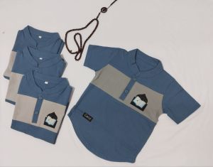 baju koko anak usia 0-10thn bahan kaos cotton combad 24s warna denim mix misty baju koko lebaran 2024