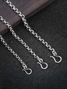 สร้อยคอเงินแท้สำหรับผู้หญิงสร้อยประดับเสื้อไหมพรมแนววินเทจทำเก่าสำหรับผู้ชายไข่มุก925ห่วงคล้องคอจี้สร้อยคอแบบยาวแมทช์ลุคง่าย