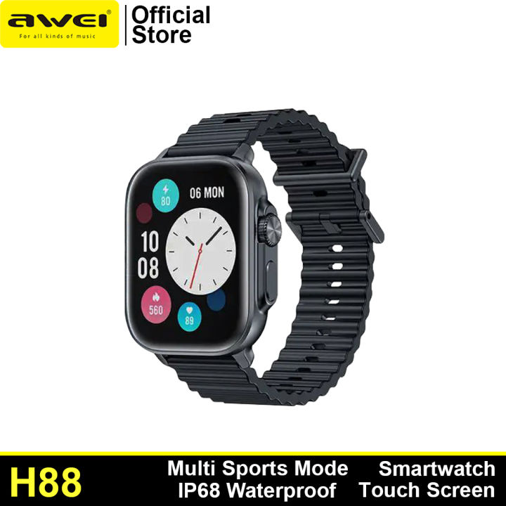 Awei H88 Smart Watch Full Touch Screen Heart Rate,Sleep Monitoring IPX68  Waterproof Multi Sports Mode Long Battery Life