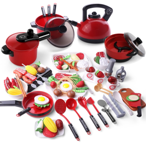 61 ชิ้น บาร์บีคิวจำลองสำหรับเด็ก แกล้งเกม ของเล่นเด็กในครัว เครื่องครัวสำหรับทำอาหาร สวมบทบาทบาร์บีคิว