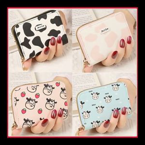 Ví nữ cầm tay mini nhỏ nhắn xinh xắn họa tiết hình bò sữa đáng yêu