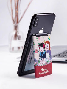 Three-In-One Mobile Phone Stand with Mirror Makeup Compact Card Holder Portable Back Paste Adhesive Bracket Universal Clip-On Acrylic