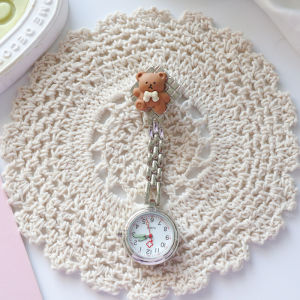 Glowing Waterproof Quartz Table Clocks for Doctors And Nurses Cute Clip Style Student Exam Wristwatches Cartoon Design