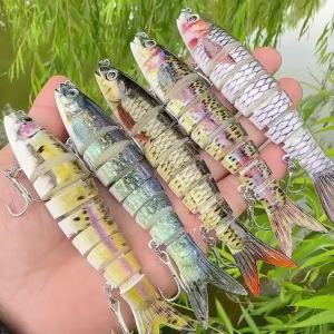 PROBEROS 3 CÁI Bộ Mồi Câu Cá Đa Khớp Chìm Chậm Mồi Câu Cứng Thực Tế Cho Cá Hồi Bass Câu Cá Trên Sông & Suối
