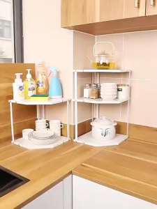 Corner Pot Storage Rack For Kitchen Organization & Storage,Pan & Pot Rack For Countertop Organizer