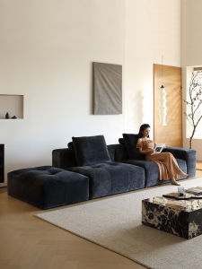 Retro Style Pixel Sofa Black Fabric Single Armchair Straight Row Simple Modern Living Room Couch Shiely Non-Chargeable