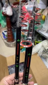 Cần lục đốt ngắn 34cm dễ dàng cất cốp cần lục cácbon cần câu cá cần câu du lịch