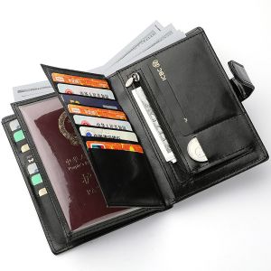 Mens Casual Short Wallet Multi-Functional Zipper Card & Coin Bag with Small Passport Cover Fashion Practical Carteira Masculina