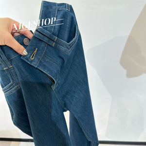 High Waist Wide Leg Straight Cut Blue Jeans Womens Spring Summer Vintage Washed High End Feeling White Denim Pants Long Trousers