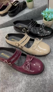 Flat Shoes Sandal Wanita size 37-41 Cantik Dan Elegant model pita dua gesper