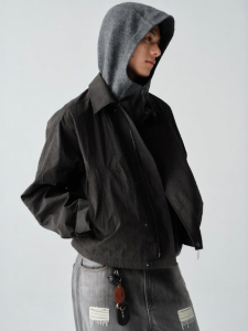 Mens Windproof Stand Collar Workwear Jacket Short Length