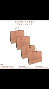 Paper Bag Shopping Bag Kraft Tas Kertas Kantong Belanja 33x15x27 (Isi 5Pcs / SBG4)