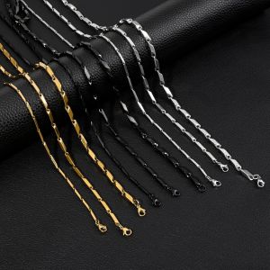 HIYEE Stainless Steel Necklace Stick Chain Mens and Womens Jewelry Gift Party and Wedding Non-fading Waterproof Charm Jewelry