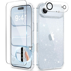 Clear Glitter Case Screen Protector Camera Lens Protection Cover For iPhone Air 17 E Pro Max 17E 16E 16 Plus 15 14 13 Mini 12 11