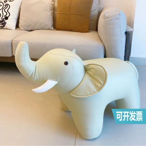 Modern Simplified Design Childrens Home Use Animal Shaped Fabric Shoe Changing Stool Creative Elephant Dog Moving in Bench