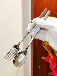 สแตนเลส 316 ช้อนด้ามยาวชุด 304 สไตล์เกาหลี มีดสเต็กช้อนซุปเครื่องครัวอุปกรณ์ครัวหน้าแรก