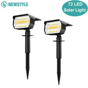 NEWSTYLE | 72/68 LED Solar Landscape Spotlights Lights Outdoor 2-in-1 Garden Outdoor Solar Powered Wall Light 3 Mode Front Door Backyard