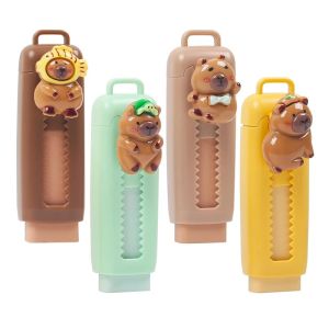 Cute Capybara Erasers Set Cartoon Design 4B Eraser Retractable For Drawing Exams Kids Students Office Supplies School Stationery
