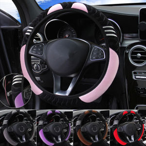 【Pphha】Car Plush Steering Wheel Cover Cute Little Monster Styling Anti-slip Cover Women Girls Winter Soft Warm Protective Case 37-38cm