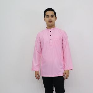 【 PROMOSI 】 Kurta Slim Fit Warna Pink / Kurta Dewasa Kain Cotton PREMIUM Sejuk / KURTA RAYA D003K KD