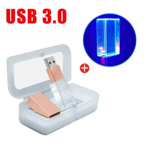 Jaster | Silver Gold Black Crystal High Speed USB Flash Drive 128GB with LED Light Memory Stick 64GB Pen Drive 32GB 16GB 8G Creative Gift