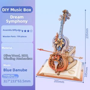 rolife | DIY Handmade Cello Music Box Birthday Gift for Her